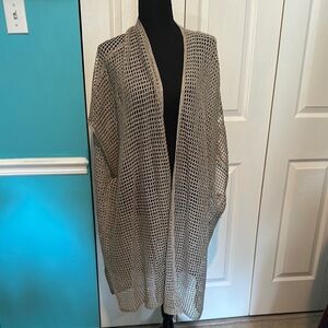 Eileen Fisher Elegant‎ Beige Open-Knit Women's Cardigan